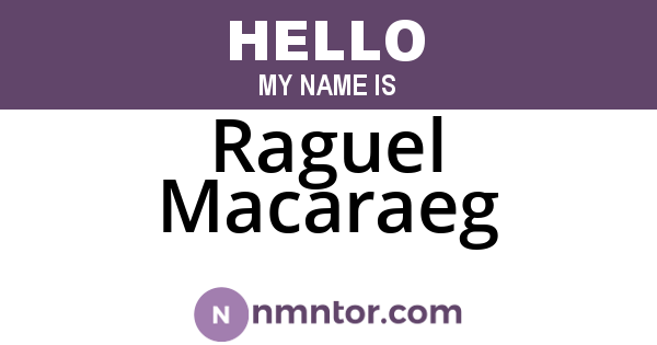 Raguel Macaraeg