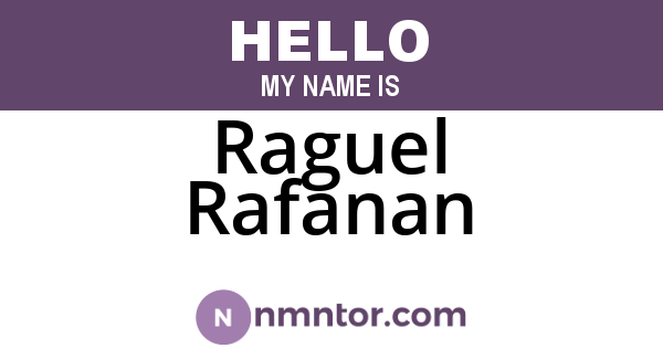 Raguel Rafanan