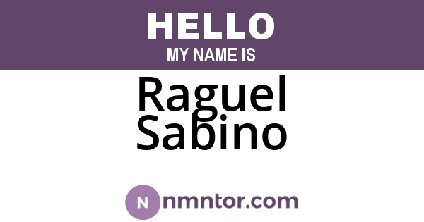 Raguel Sabino