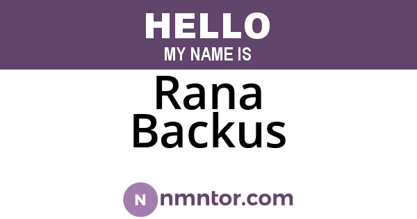 Rana Backus