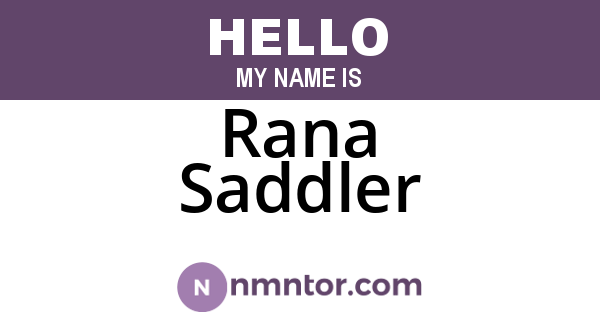 Rana Saddler