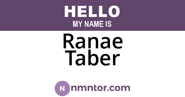 Ranae Taber