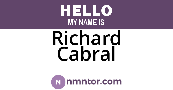 Richard Cabral