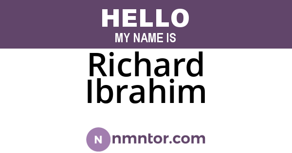 Richard Ibrahim
