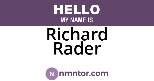 Richard Rader