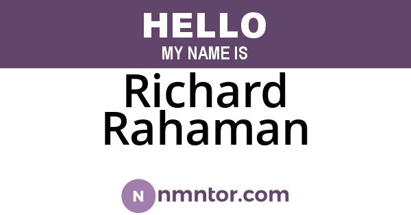Richard Rahaman