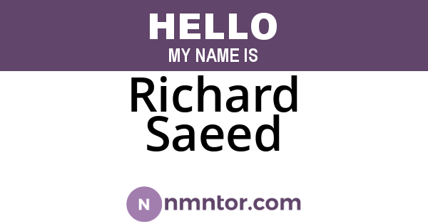 Richard Saeed