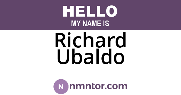Richard Ubaldo
