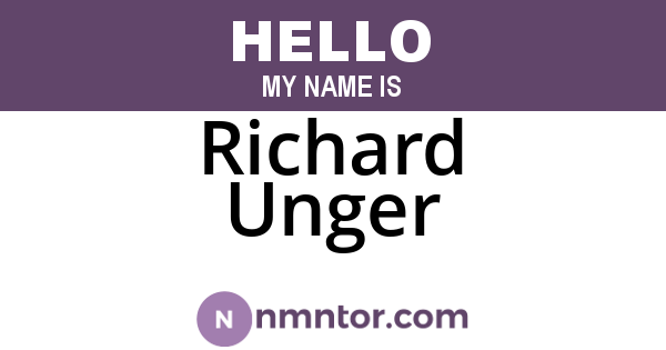 Richard Unger