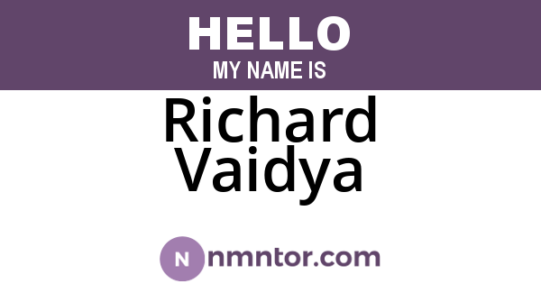 Richard Vaidya