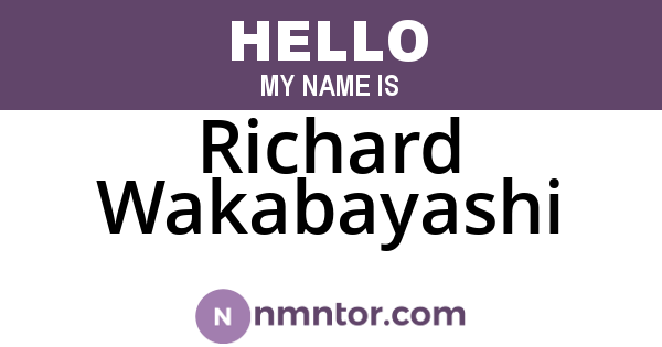 Richard Wakabayashi