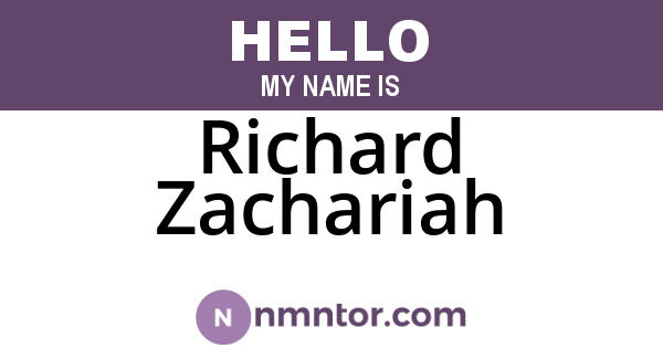 Richard Zachariah