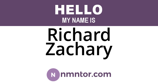 Richard Zachary