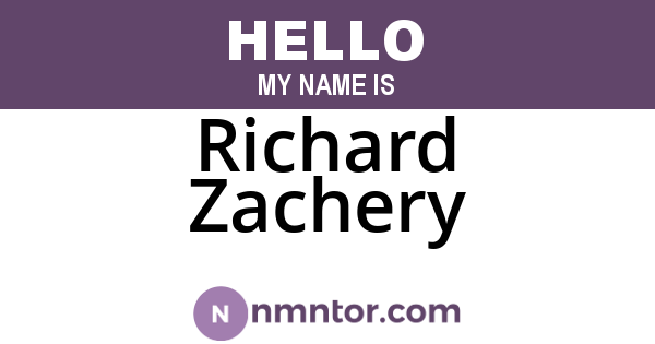 Richard Zachery