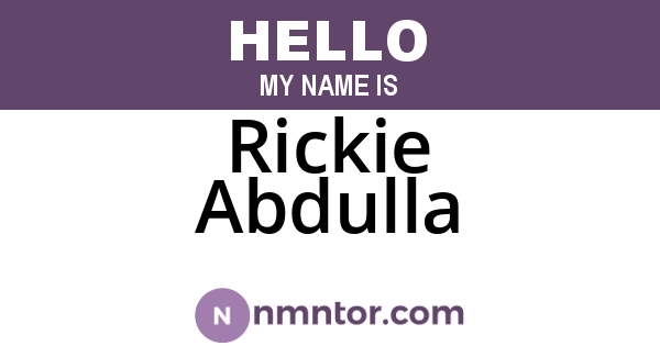 Rickie Abdulla