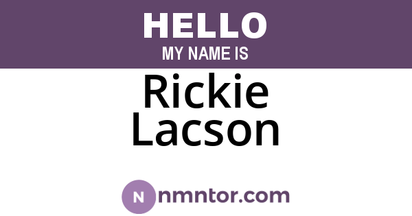 Rickie Lacson