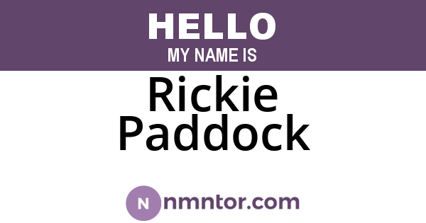 Rickie Paddock