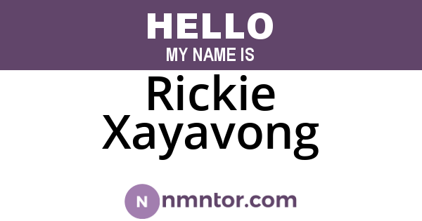 Rickie Xayavong