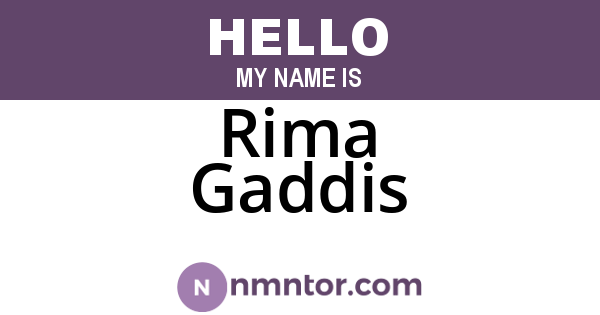 Rima Gaddis