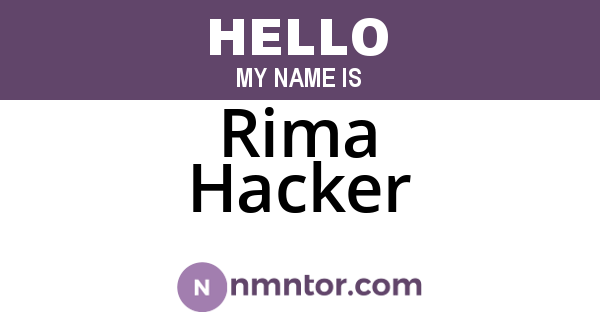 Rima Hacker