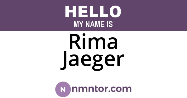 Rima Jaeger