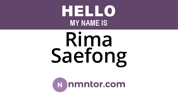Rima Saefong
