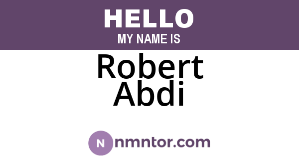 Robert Abdi
