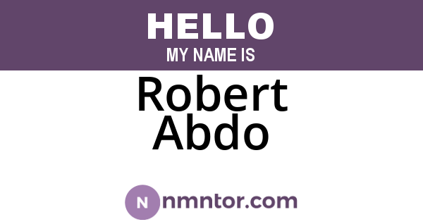 Robert Abdo