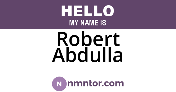 Robert Abdulla