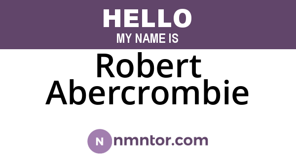 Robert Abercrombie