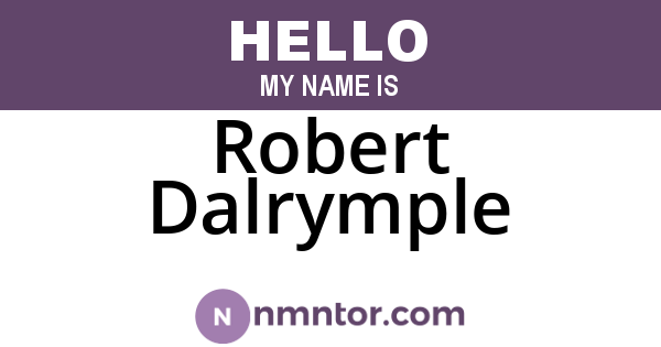 Robert Dalrymple