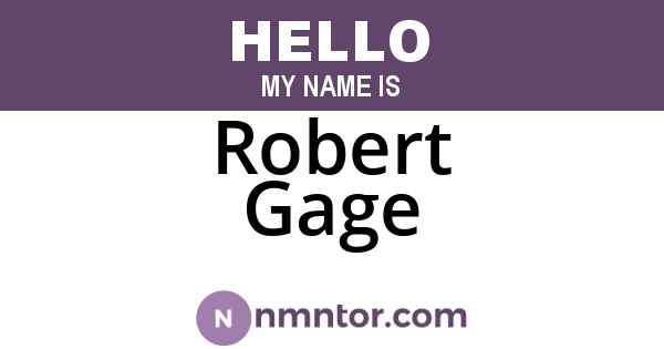 Robert Gage