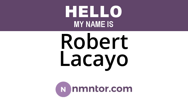 Robert Lacayo