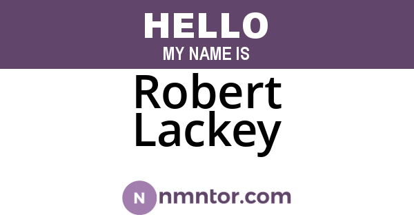 Robert Lackey