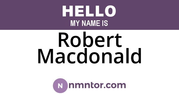 Robert Macdonald