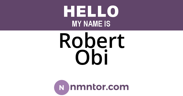 Robert Obi