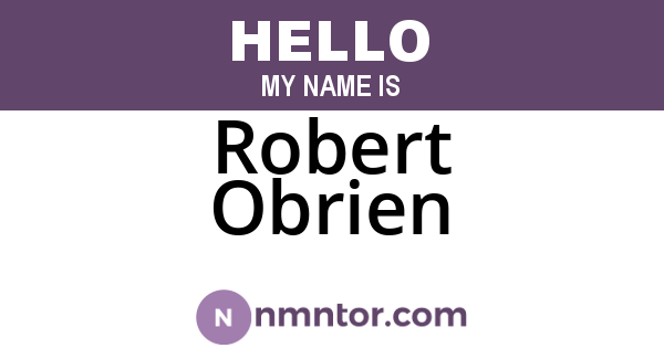 Robert Obrien