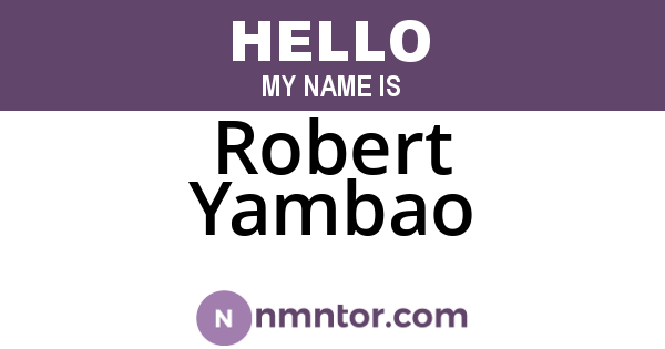 Robert Yambao