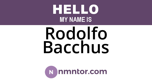 Rodolfo Bacchus