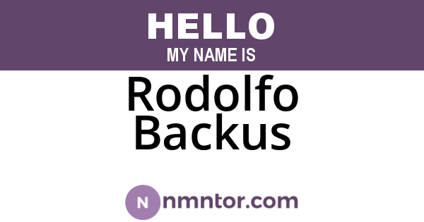 Rodolfo Backus