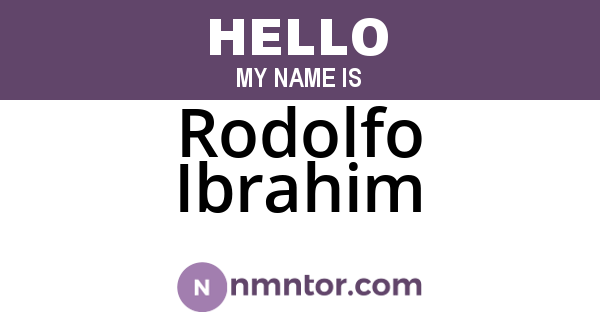 Rodolfo Ibrahim