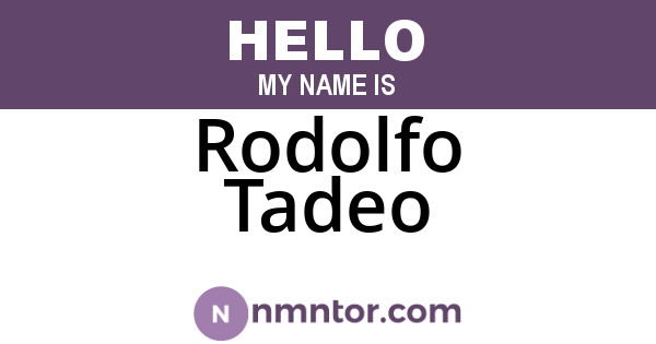 Rodolfo Tadeo