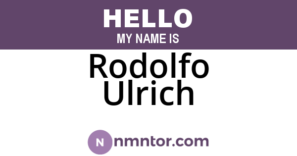 Rodolfo Ulrich