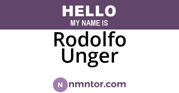 Rodolfo Unger