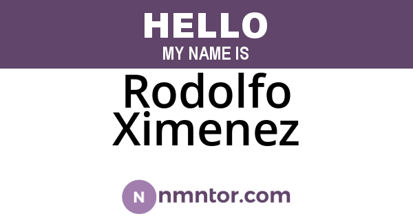 Rodolfo Ximenez