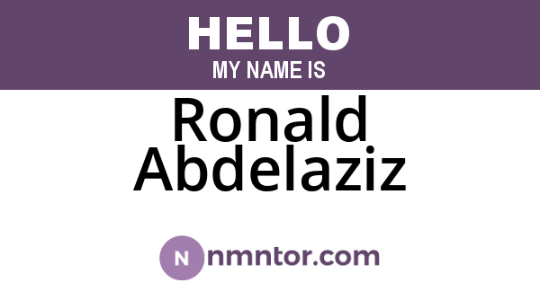 Ronald Abdelaziz