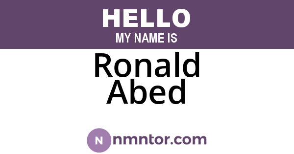 Ronald Abed