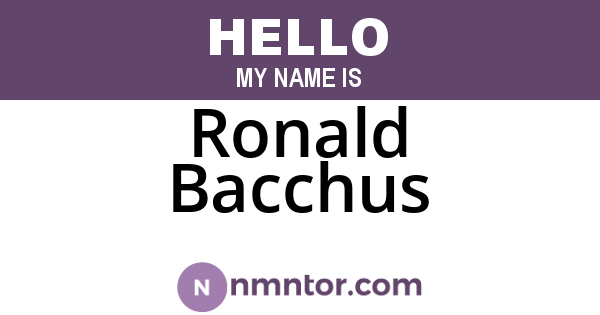 Ronald Bacchus