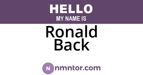 Ronald Back