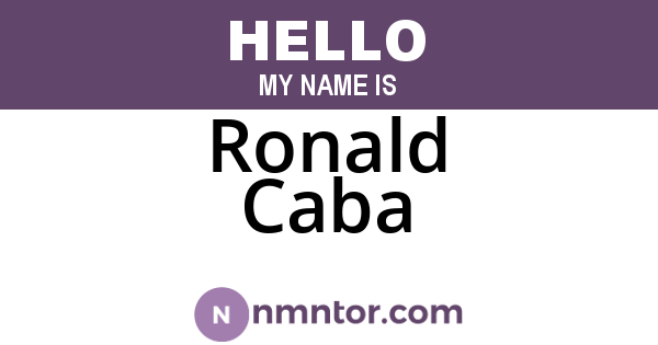 Ronald Caba